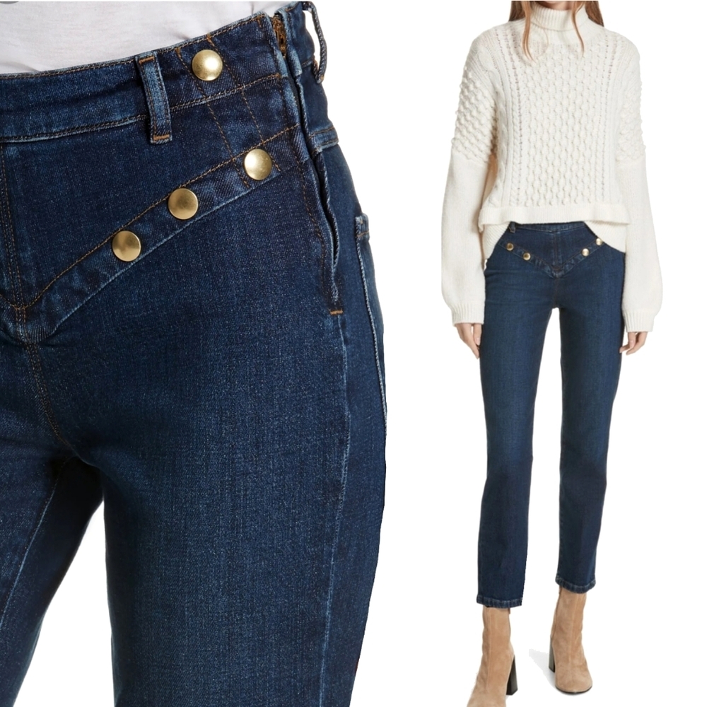 Frame Denim Jeans Studded Yoke High Waist 26 - Picture 5 of 12